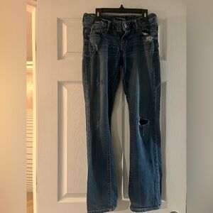 Express 0 Slim Barely Boot cut distressed jeans. EUC